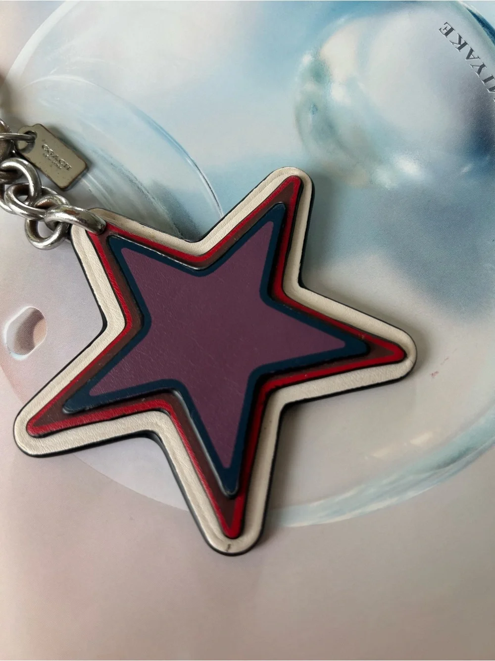 Coach Star Key Ring in Purple, Red, Navy( limited ed./used/displayed item)